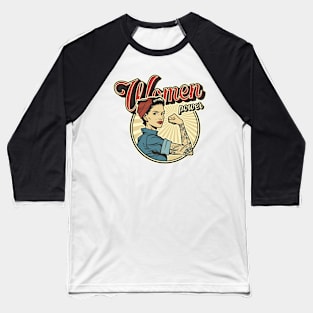 Retro Women Power Baseball T-Shirt